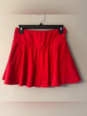 Red Skort - Flared Skater Style | M